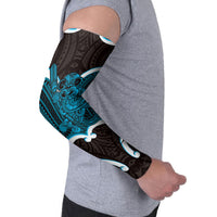 Kikorangi Aotearoa Atua Tumatauenga Personalised Arm Sleeves Maori God Of War Tiki With Taiaha LT14 - Polynesian Pride
