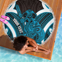 Kikorangi Aotearoa Atua Tumatauenga Personalised Beach Blanket Maori God Of War Tiki With Taiaha LT14 - Polynesian Pride