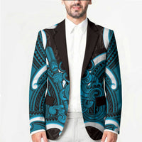 Kikorangi Aotearoa Atua Tumatauenga Personalised Blazer Maori God Of War Tiki With Taiaha LT14 - Polynesian Pride