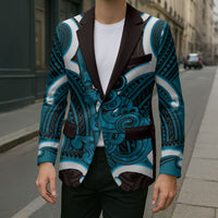 Kikorangi Aotearoa Atua Tumatauenga Personalised Blazer Maori God Of War Tiki With Taiaha LT14 - Polynesian Pride