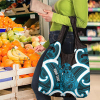 Kikorangi Aotearoa Atua Tumatauenga Personalised Grocery Bag Maori God Of War Tiki With Taiaha LT14 - Polynesian Pride