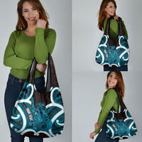 Kikorangi Aotearoa Atua Tumatauenga Personalised Grocery Bag Maori God Of War Tiki With Taiaha LT14 - Polynesian Pride