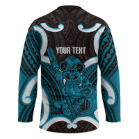 Kikorangi Aotearoa Atua Tumatauenga Personalised Hockey Jersey Maori God Of War Tiki With Taiaha LT14 - Polynesian Pride