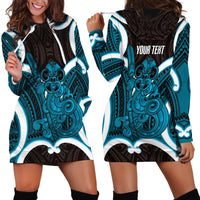 Kikorangi Aotearoa Atua Tumatauenga Personalised Hoodie Dress Maori God Of War Tiki With Taiaha LT14 - Polynesian Pride