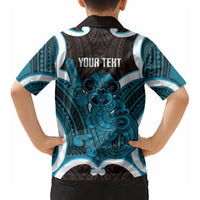 Kikorangi Aotearoa Atua Tumatauenga Personalised Kid Hawaiian Shirt Maori God Of War Tiki With Taiaha LT14 - Polynesian Pride