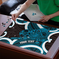 Kikorangi Aotearoa Atua Tumatauenga Personalised Puzzle Maori God Of War Tiki With Taiaha LT14 - Polynesian Pride
