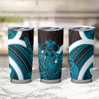 Kikorangi Aotearoa Atua Tumatauenga Tumbler Cup Maori God Of War Tiki With Taiaha LT14 - Polynesian Pride