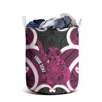 Mawhero Aotearoa Atua Tumatauenga Personalised Laundry Basket Maori God Of War Tiki With Taiaha LT14 - Polynesian Pride