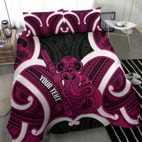 Mawhero Aotearoa Atua Tumatauenga Personalised Bedding Set Maori God Of War Tiki With Taiaha LT14 - Polynesian Pride