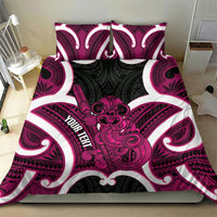 Mawhero Aotearoa Atua Tumatauenga Personalised Bedding Set Maori God Of War Tiki With Taiaha LT14 - Polynesian Pride
