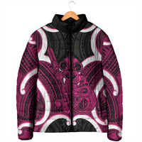 Mawhero Aotearoa Atua Tumatauenga Personalised Padded Jacket Maori God Of War Tiki With Taiaha LT14 - Polynesian Pride