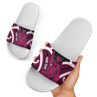 Mawhero Aotearoa Atua Tumatauenga Personalised Slide Sandals Maori God Of War Tiki With Taiaha LT14 - Polynesian Pride