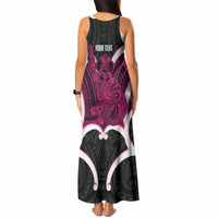 Mawhero Aotearoa Atua Tumatauenga Personalised Tank Maxi Dress Maori God Of War Tiki With Taiaha LT14 - Polynesian Pride