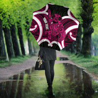 Mawhero Aotearoa Atua Tumatauenga Personalised Umbrella Maori God Of War Tiki With Taiaha LT14 - Polynesian Pride