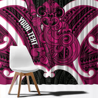 Mawhero Aotearoa Atua Tumatauenga Personalised Window Curtain Maori God Of War Tiki With Taiaha LT14 - Polynesian Pride