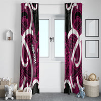 Mawhero Aotearoa Atua Tumatauenga Personalised Window Curtain Maori God Of War Tiki With Taiaha LT14 - Polynesian Pride