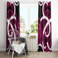 Mawhero Aotearoa Atua Tumatauenga Personalised Window Curtain Maori God Of War Tiki With Taiaha LT14 - Polynesian Pride