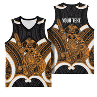 Karaka Aotearoa Atua Tumatauenga Personalised Basketball Jersey Maori God Of War Tiki With Taiaha LT14 - Polynesian Pride
