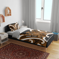 Karaka Aotearoa Atua Tumatauenga Personalised Bedding Set Maori God Of War Tiki With Taiaha LT14 - Polynesian Pride