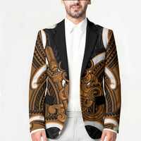 Karaka Aotearoa Atua Tumatauenga Personalised Blazer Maori God Of War Tiki With Taiaha LT14 - Polynesian Pride