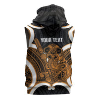 Karaka Aotearoa Atua Tumatauenga Personalised Sleeveless Hoodie Maori God Of War Tiki With Taiaha LT14 - Polynesian Pride