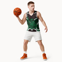 Kakariki Aotearoa Atua Tumatauenga Personalised Basketball Jersey Maori God Of War Tiki With Taiaha LT14 - Polynesian Pride