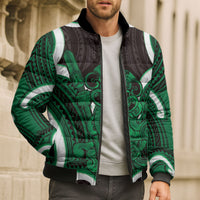 Kakariki Aotearoa Atua Tumatauenga Personalised Bomber Puffer Jacket Maori God Of War Tiki With Taiaha LT14 - Polynesian Pride