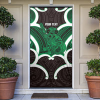 Kakariki Aotearoa Atua Tumatauenga Personalised Door Cover Maori God Of War Tiki With Taiaha LT14 Green - Polynesian Pride