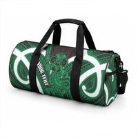 Kakariki Aotearoa Atua Tumatauenga Personalised Duffle Bag Maori God Of War Tiki With Taiaha
