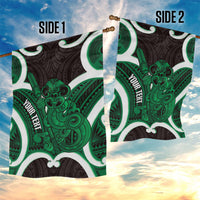 Kakariki Aotearoa Atua Tumatauenga Personalised Garden Flag Maori God Of War Tiki With Taiaha LT14 - Polynesian Pride