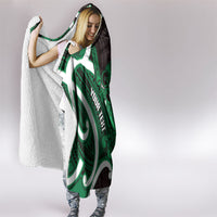 Kakariki Aotearoa Atua Tumatauenga Personalised Hooded Blanket Maori God Of War Tiki With Taiaha LT14 - Polynesian Pride