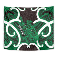 Kakariki Aotearoa Atua Tumatauenga Personalised Tapestry Maori God Of War Tiki With Taiaha LT14 - Polynesian Pride