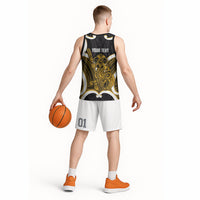 Kowhai Aotearoa Atua Tumatauenga Personalised Basketball Jersey Maori God Of War Tiki With Taiaha LT14 - Polynesian Pride