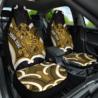 Kowhai Aotearoa Atua Tumatauenga Personalised Car Seat Cover Maori God Of War Tiki With Taiaha LT14 One Size Yellow - Polynesian Pride