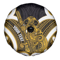Kowhai Aotearoa Atua Tumatauenga Personalised Spare Tire Cover Maori God Of War Tiki With Taiaha LT14 - Polynesian Pride