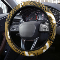 Kowhai Aotearoa Atua Tumatauenga Steering Wheel Cover Maori God Of War Tiki With Taiaha LT14 - Polynesian Pride
