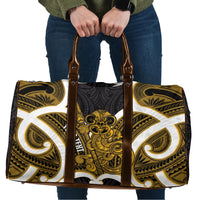 Kowhai Aotearoa Atua Tumatauenga Personalised Travel Bag Maori God Of War Tiki With Taiaha LT14 Yellow - Polynesian Pride