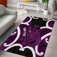 Waiporoporo Aotearoa Atua Tumatauenga Personalised Area Rug Maori God Of War Tiki With Taiaha LT14 - Polynesian Pride