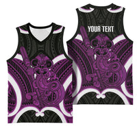 Waiporoporo Aotearoa Atua Tumatauenga Personalised Basketball Jersey Maori God Of War Tiki With Taiaha LT14 - Polynesian Pride
