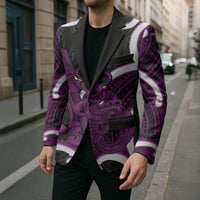 Waiporoporo Aotearoa Atua Tumatauenga Personalised Blazer Maori God Of War Tiki With Taiaha LT14 - Polynesian Pride