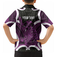 Waiporoporo Aotearoa Atua Tumatauenga Personalised Kid Hawaiian Shirt Maori God Of War Tiki With Taiaha LT14 - Polynesian Pride