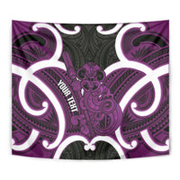 Waiporoporo Aotearoa Atua Tumatauenga Personalised Tapestry Maori God Of War Tiki With Taiaha LT14 - Polynesian Pride