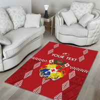 Custom Tonga Rugby 2024 Area Rug Go Champions Ikale Tahi Ngatu Pattern