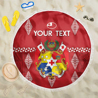 Custom Tonga Rugby 2024 Beach Blanket Go Champions Ikale Tahi Ngatu Pattern LT14 One Size 150cm Red - Polynesian Pride