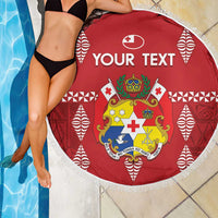 Custom Tonga Rugby 2024 Beach Blanket Go Champions Ikale Tahi Ngatu Pattern LT14 - Polynesian Pride