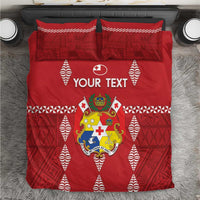 Custom Tonga Rugby 2024 Bedding Set Go Champions Ikale Tahi Ngatu Pattern LT14 Red - Polynesian Pride