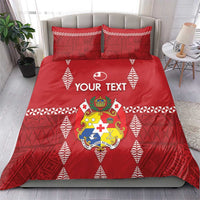 Custom Tonga Rugby 2024 Bedding Set Go Champions Ikale Tahi Ngatu Pattern LT14 - Polynesian Pride