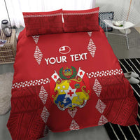 Custom Tonga Rugby 2024 Bedding Set Go Champions Ikale Tahi Ngatu Pattern LT14 - Polynesian Pride