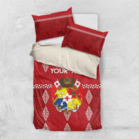 Custom Tonga Rugby 2024 Bedding Set Go Champions Ikale Tahi Ngatu Pattern LT14 US Twin 172cm x 218cm Red - Polynesian Pride