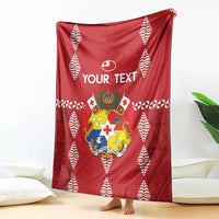 Custom Tonga Rugby 2024 Blanket Go Champions Ikale Tahi Ngatu Pattern LT14 - Polynesian Pride